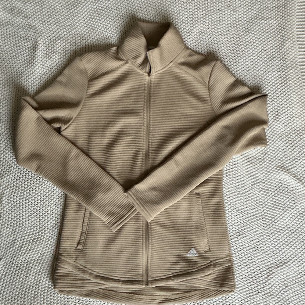 Adidas Beige Ribbed Jacket
